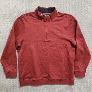 Under Armour UA Storm‎ Mens Size 2XL Loose Golf Sweater Fleece ¼ Zip Red 1281267
